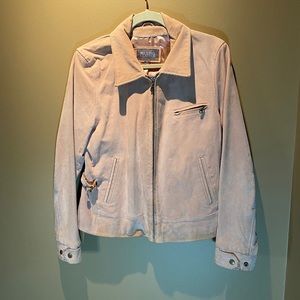Wilson Leather blush suede bomber jacket